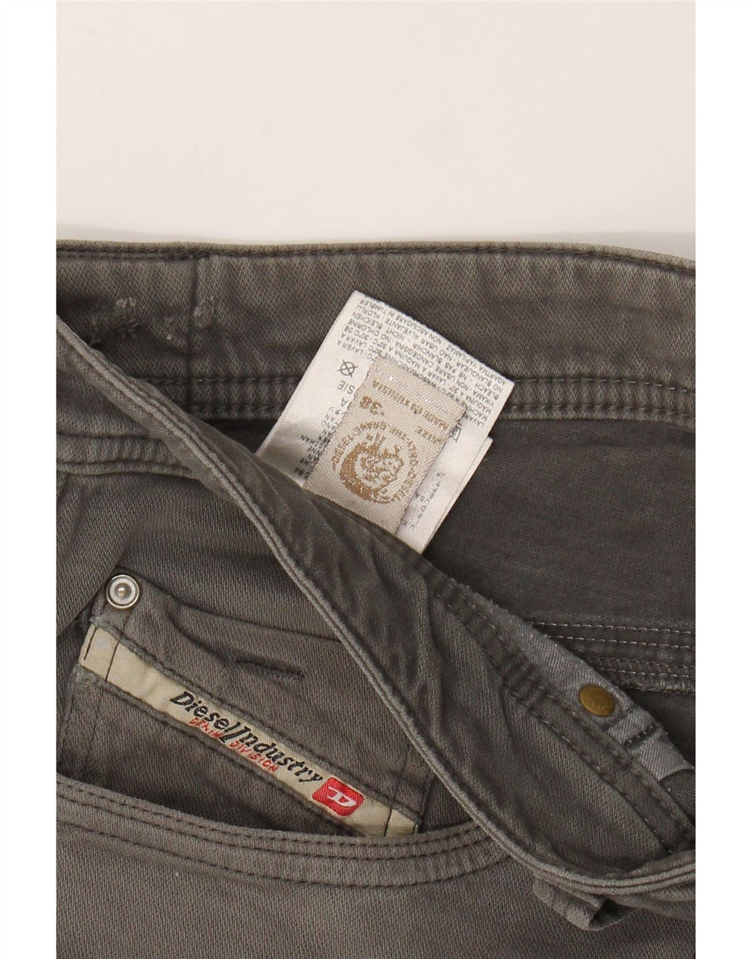 Calça casual reta masculina Diesel W38 L34 algodão cinza