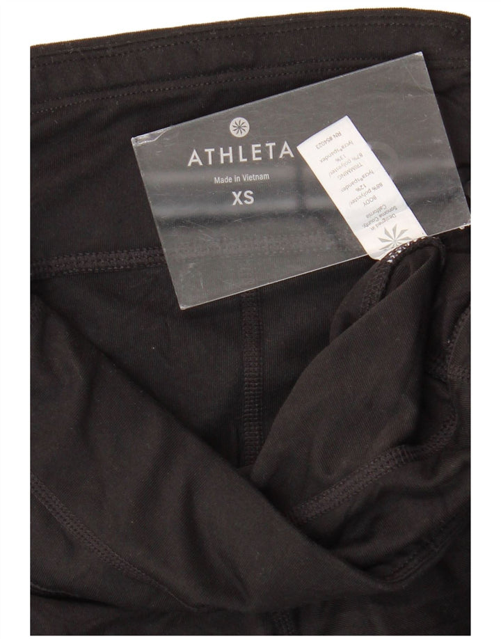 Leggings femininos ATHLETA UK 6 XS poliéster manchado preto
