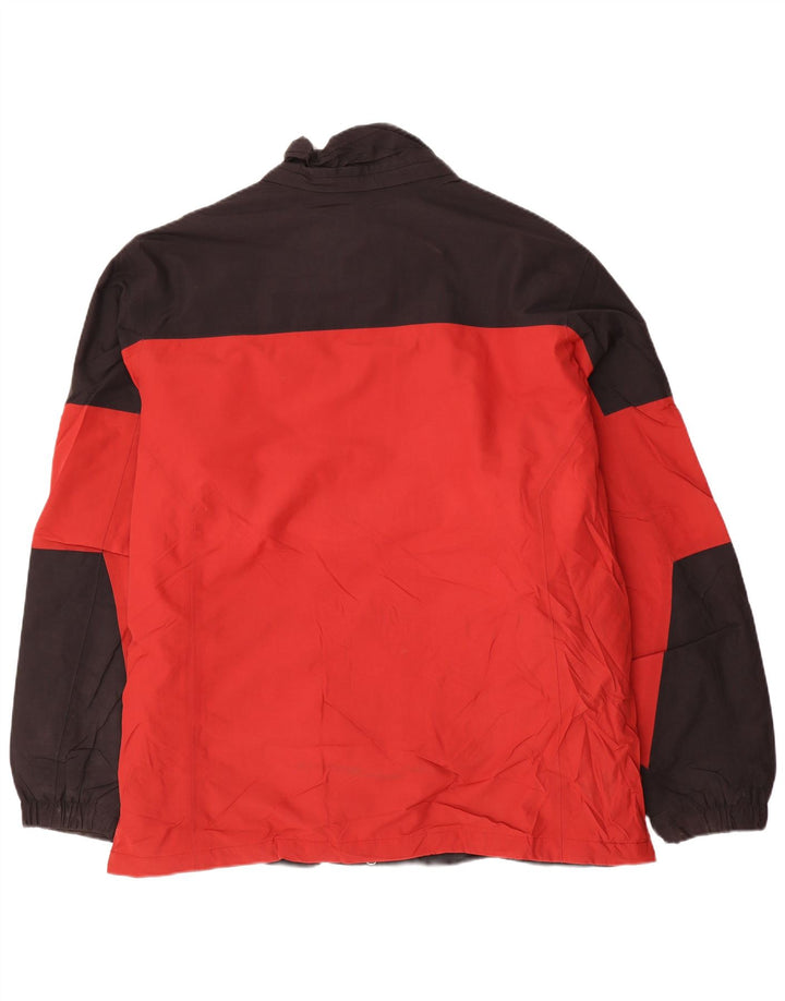 Jaqueta corta-vento masculina EDDIE BAUER UK 42 XL vermelho colorblock nylon