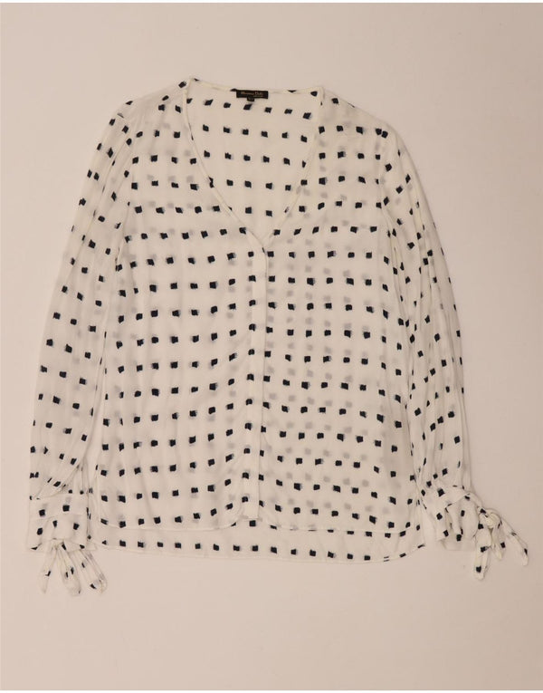 Blusa feminina de manga comprida Massimo Dutti EU 36 XS branco manchado