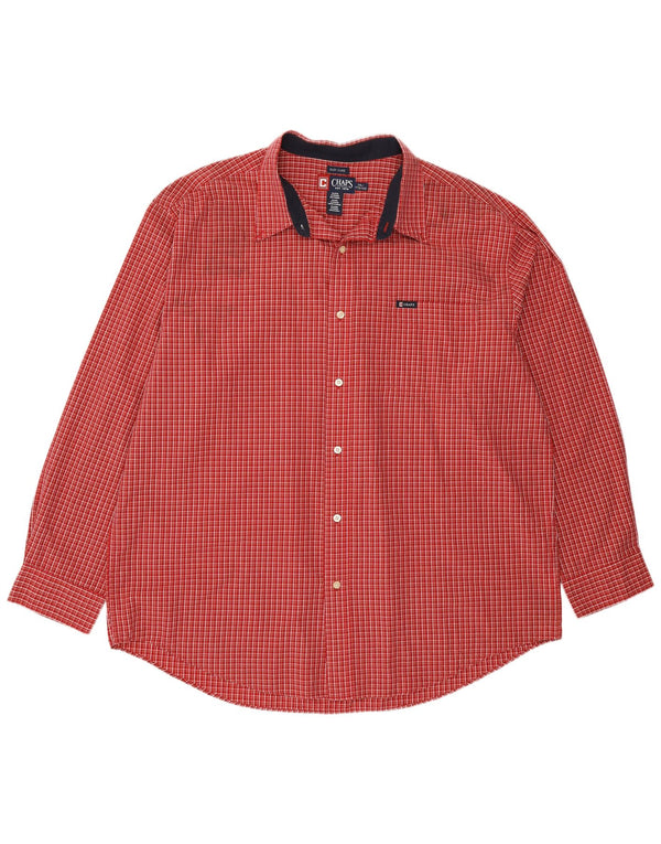Chaps Mens Shirt 2XL Red Check Cotton
