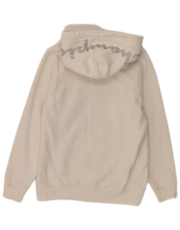 Jumper feminino com capuz gráfico de ajuste solto Champion UK 4 XS algodão branco