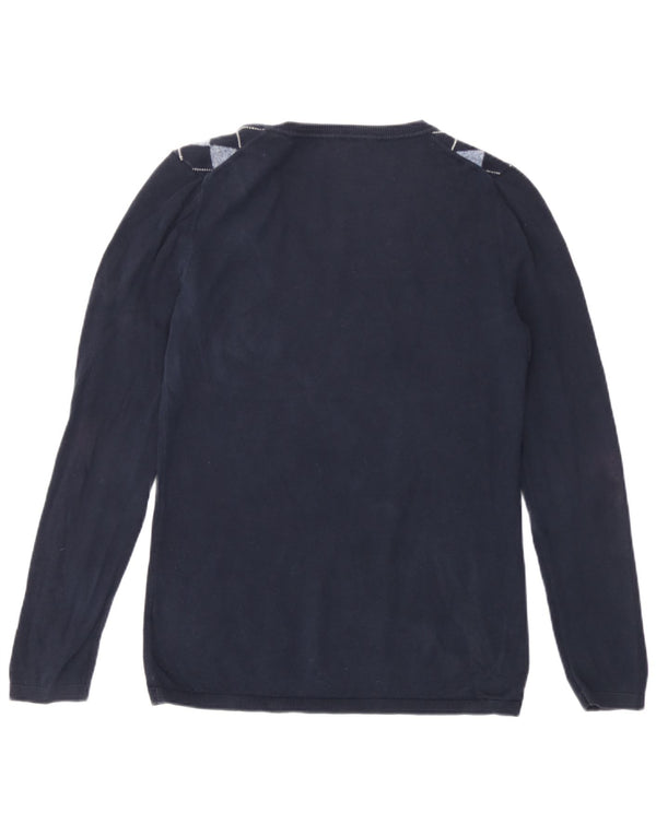 Suéter feminino Tommy Hilfiger com decote em V Reino Unido 12 médio azul marinho