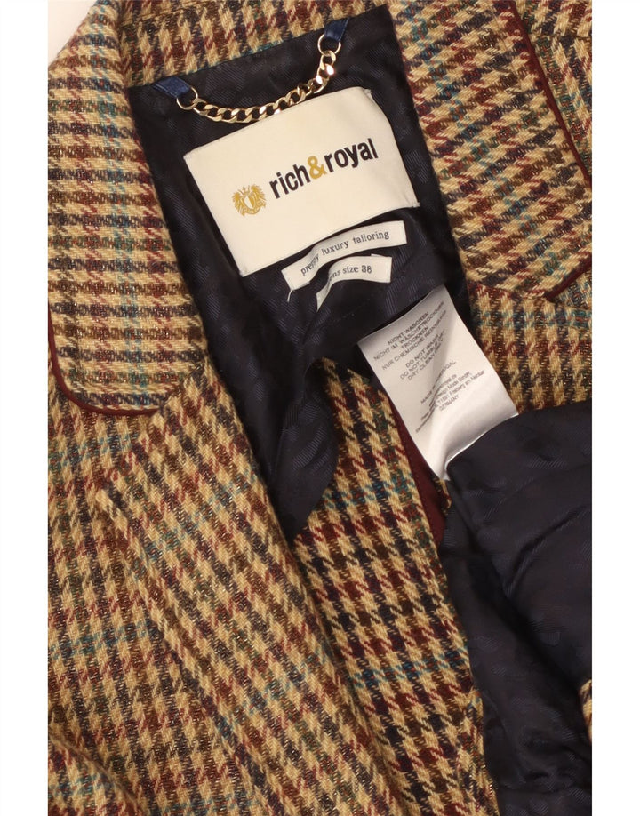 Jaqueta blazer feminina RICH & ROYAL com 1 botão EU 38 marrom médio Houndstooth