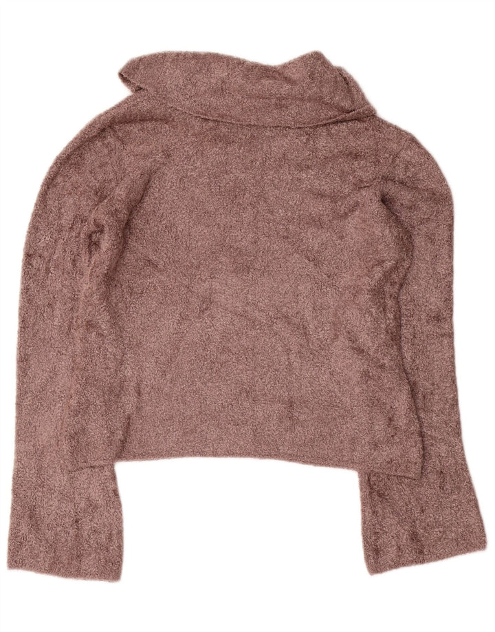 Suéter feminino Marks & Spencer com gola redonda Reino Unido 12 viscose marrom médio