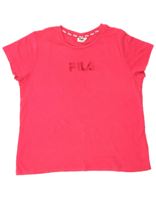 Camiseta feminina Fila Graphic UK 18 XL algodão rosa