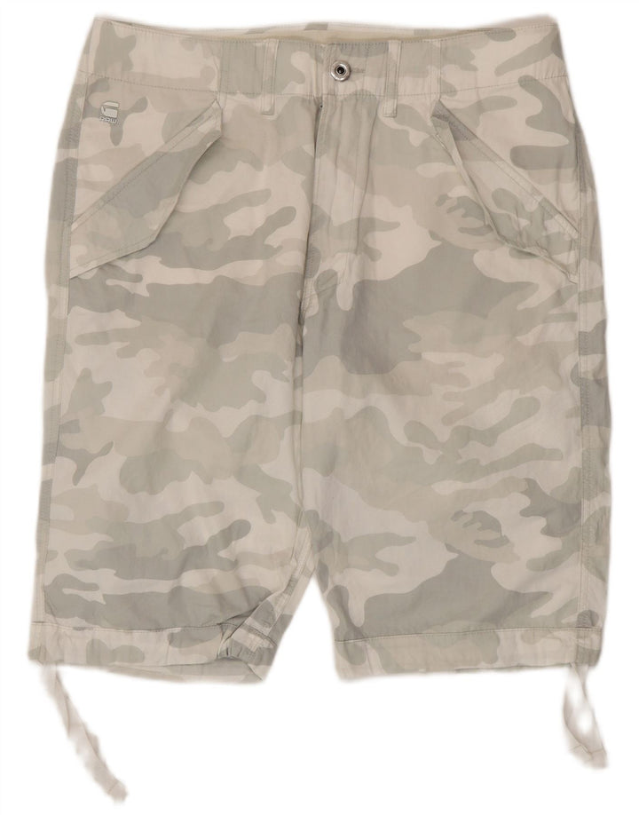 Shorts cargo masculino G-Star W33 algodão camuflado cinza médio