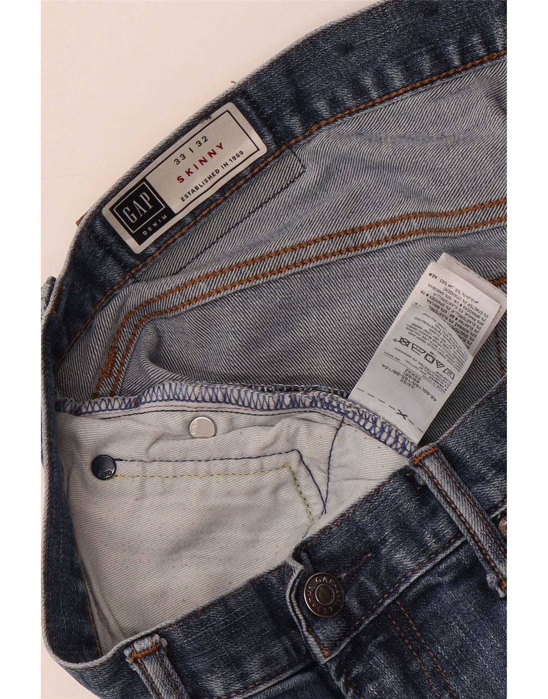Jeans skinny masculino Gap W33 L32 azul algodão