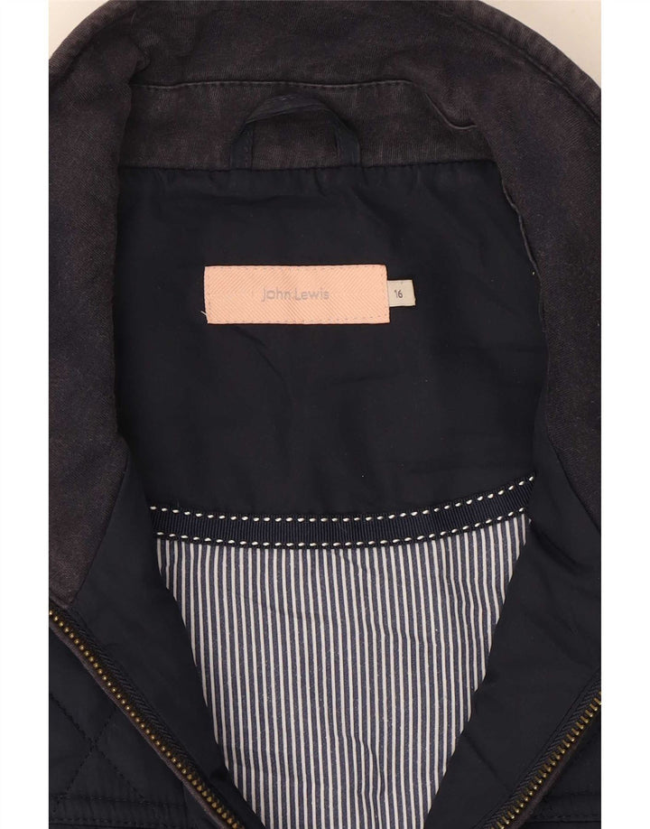 Colete acolchoado feminino John Lewis Reino Unido 16 grande poliéster azul marinho