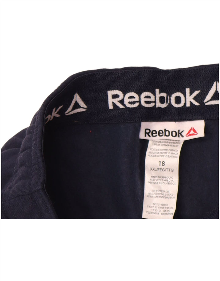 Calça de treino gráfico REEBOK para meninos 15-16 anos 2XL algodão azul marinho