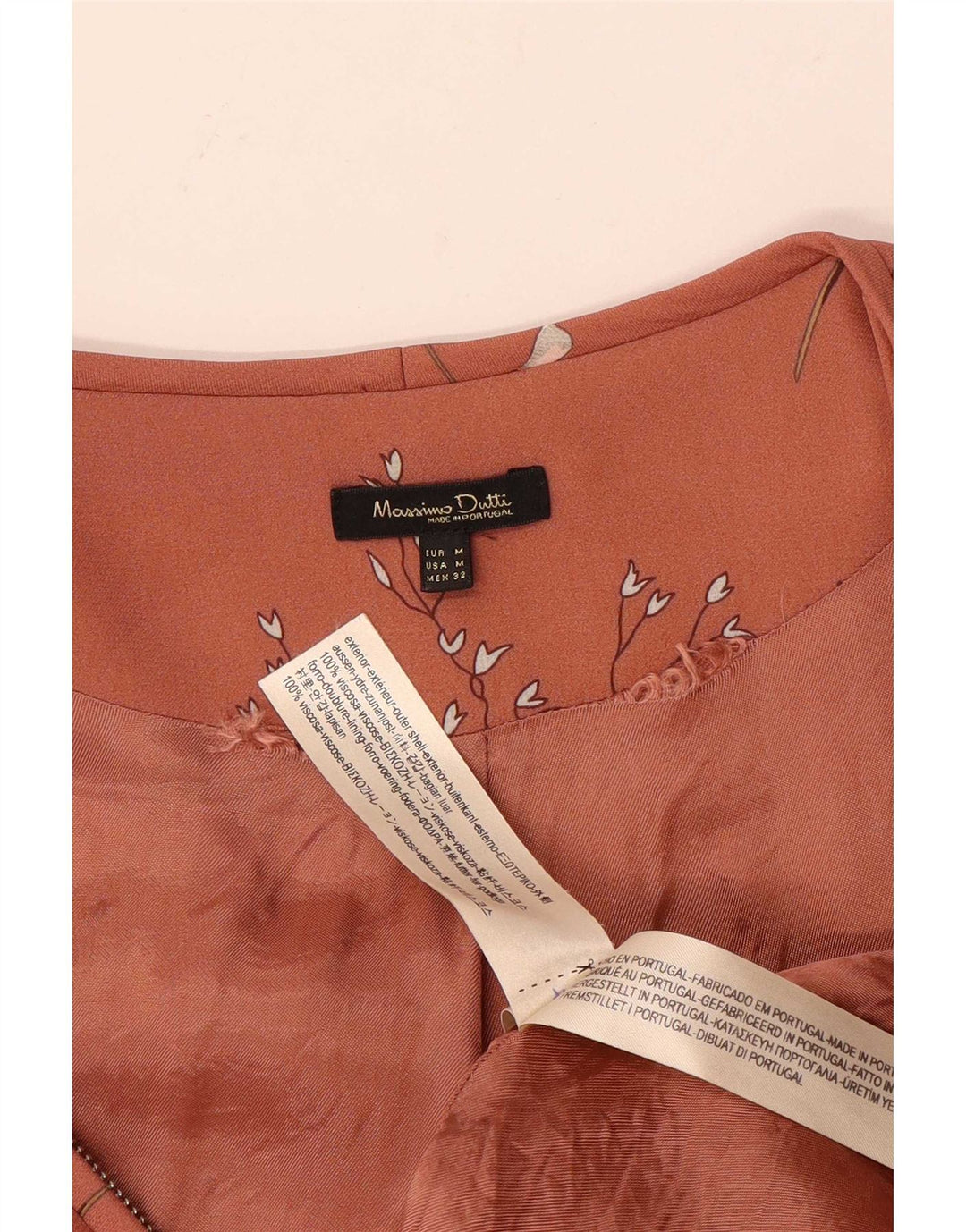 Jaqueta bomber feminina Massimo Dutti UK 12 viscose floral rosa médio