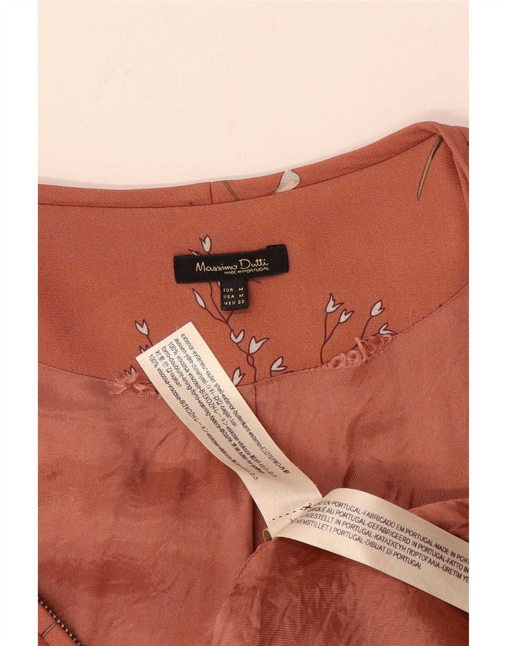 Jaqueta bomber feminina Massimo Dutti UK 12 viscose floral rosa médio