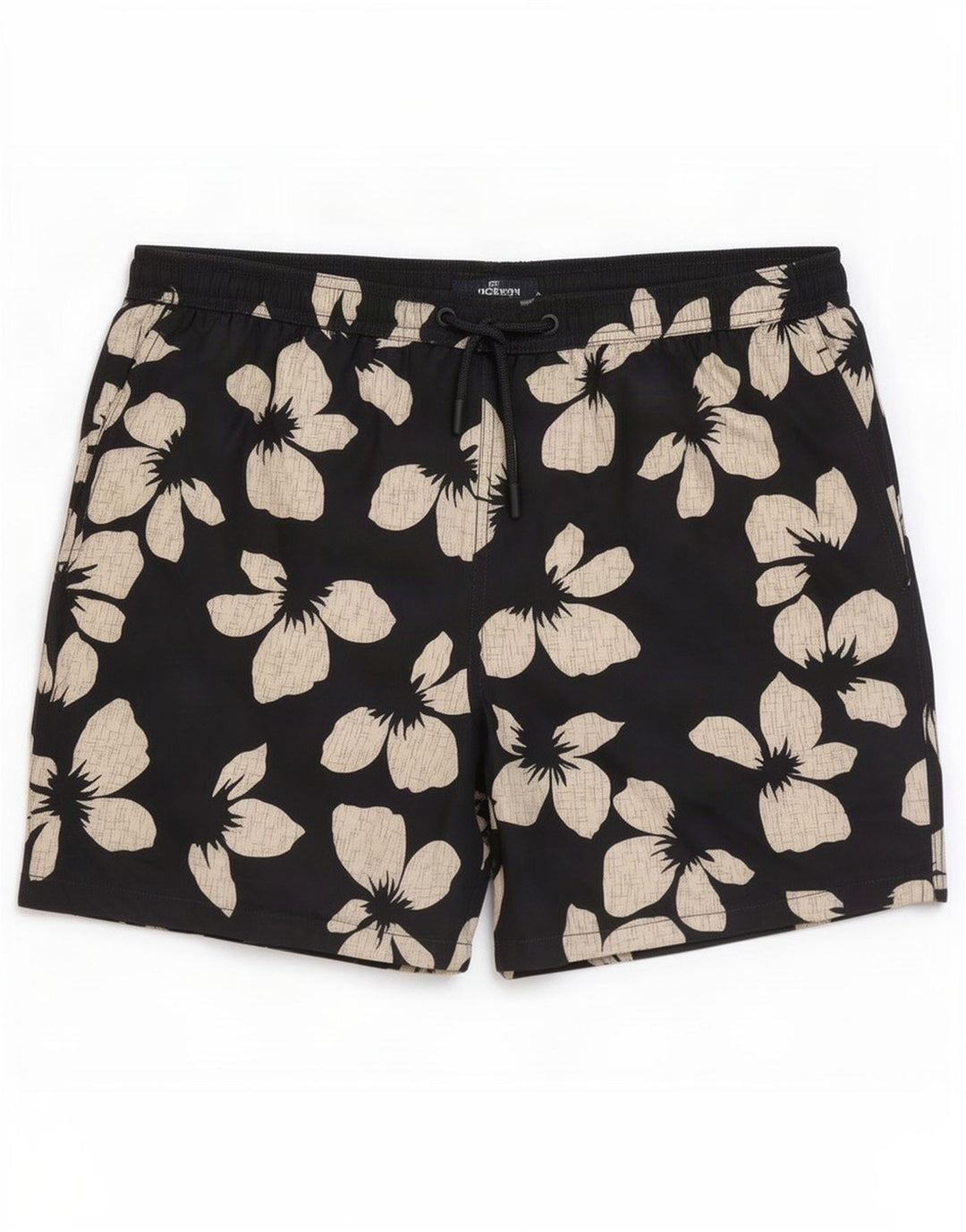 Shorts de natação masculino Marks & Spencer médio preto floral poliéster