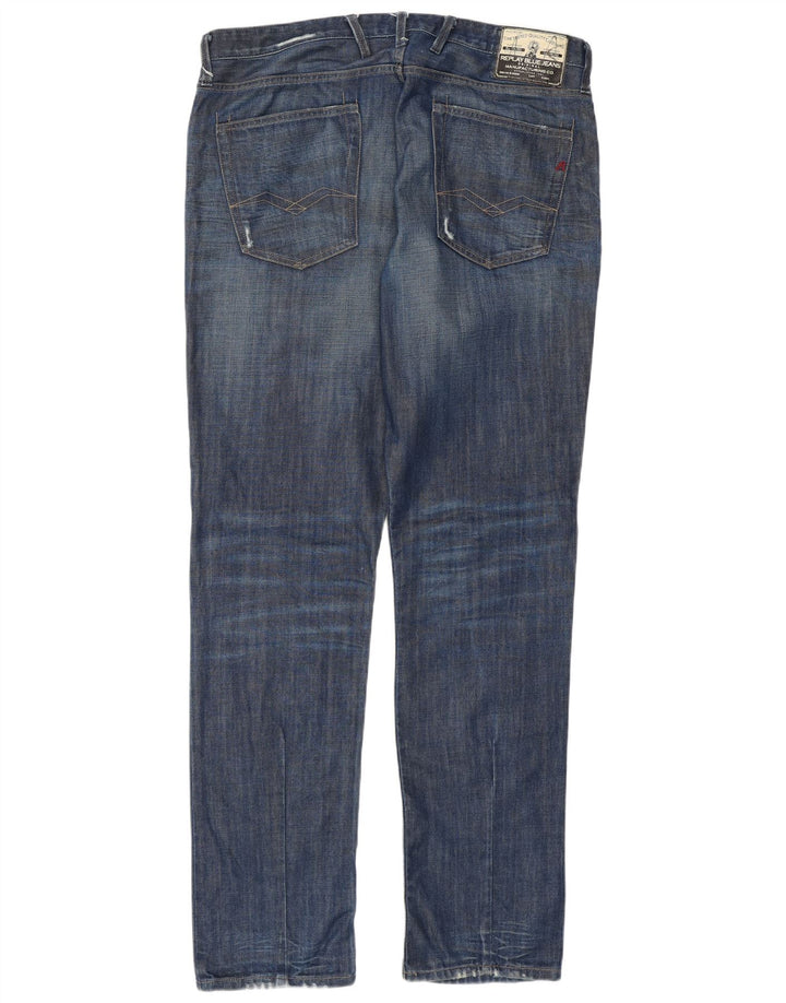 Replay Masculino Tirmar Tapered Jeans W36 L34 Azul Algodão