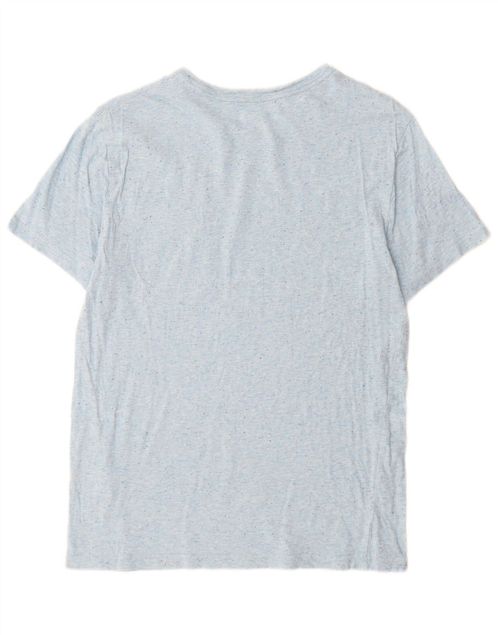 Camiseta masculina J. Crew top pequeno algodão manchado azul