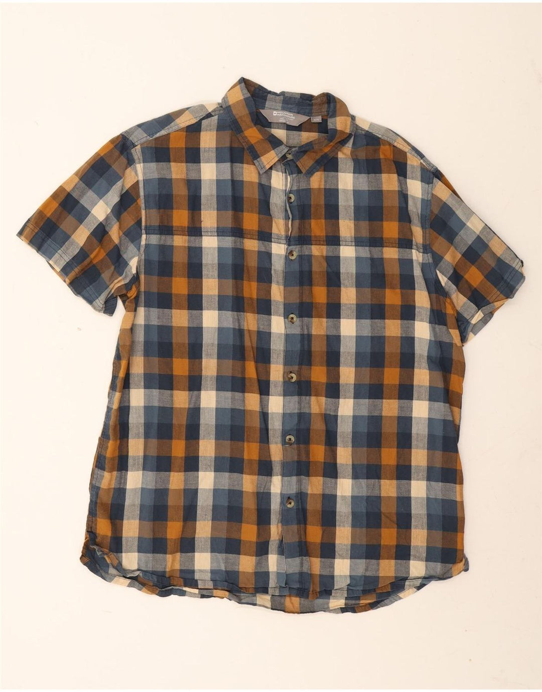 Camisa masculina de manga curta Mountain Warehouse XL algodão xadrez multicolorido