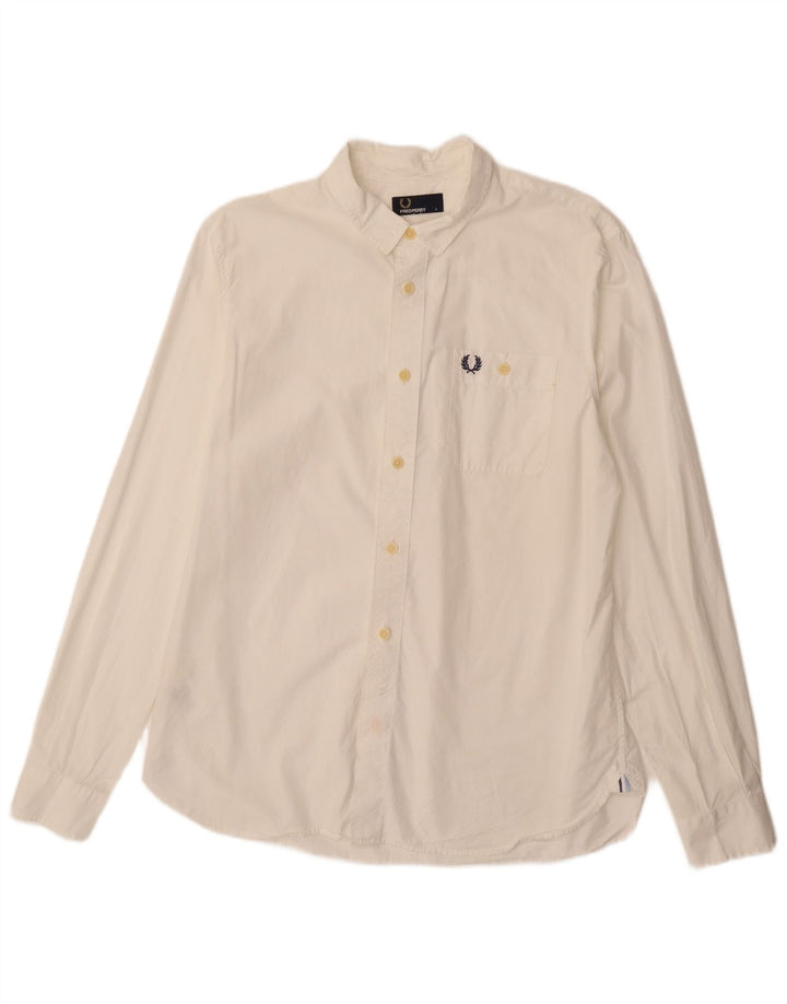 Camisa masculina FRED PERRY grande algodão branco
