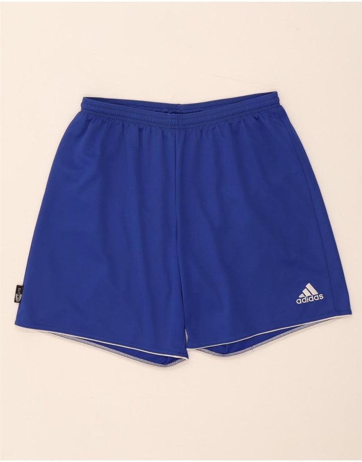 Shorts esportivos masculinos Adidas grande poliéster azul