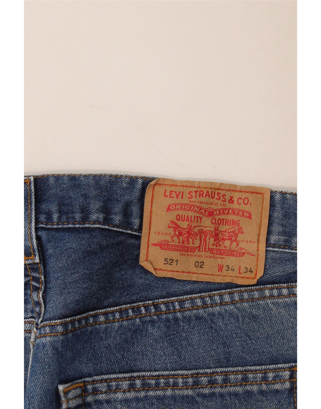 Calça jeans masculina Levi's 521 Tapered W34 L28 azul algodão