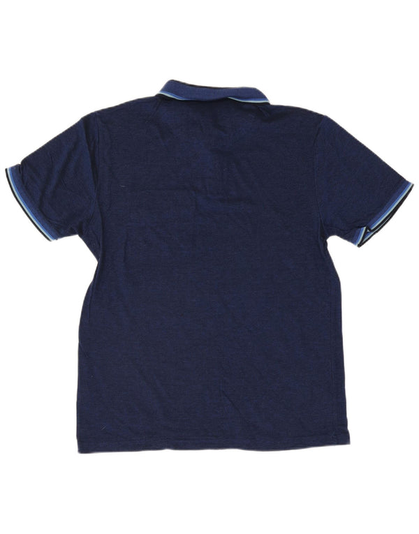 Camisa polo masculina Penguin grande algodão listrado azul marinho