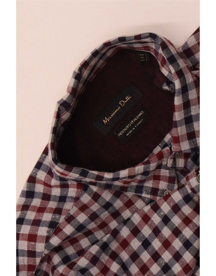 Camisa masculina de flanela Massimo Dutti grande guingão multicolorido