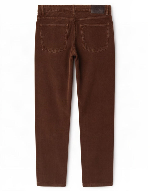 Calça masculina reta de veludo Zara EU 42 grande W32 L29 marrom