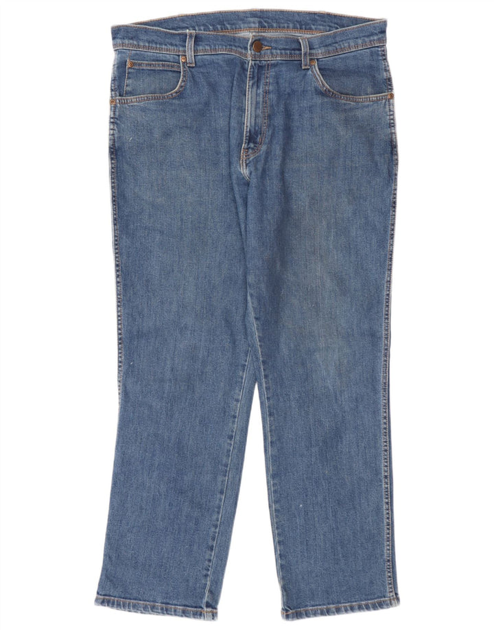 Wrangler masculino regular fit jeans reto W36 L30 algodão azul