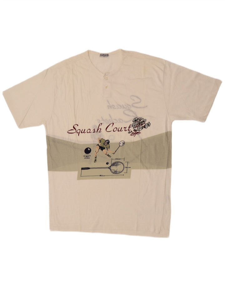 Camiseta masculina gráfica Cacharel Top grande branco