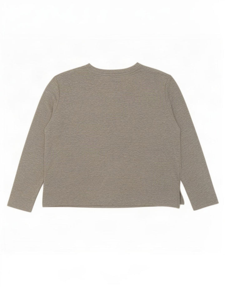 Top gráfico feminino Marks & Spencer manga comprida Reino Unido 16 bloco colorido cinza grande