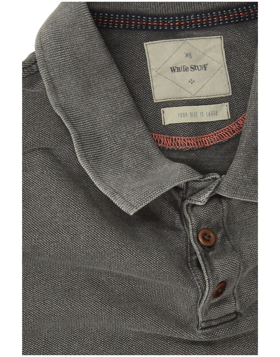Camisa polo masculina White Stuff grande algodão cinza