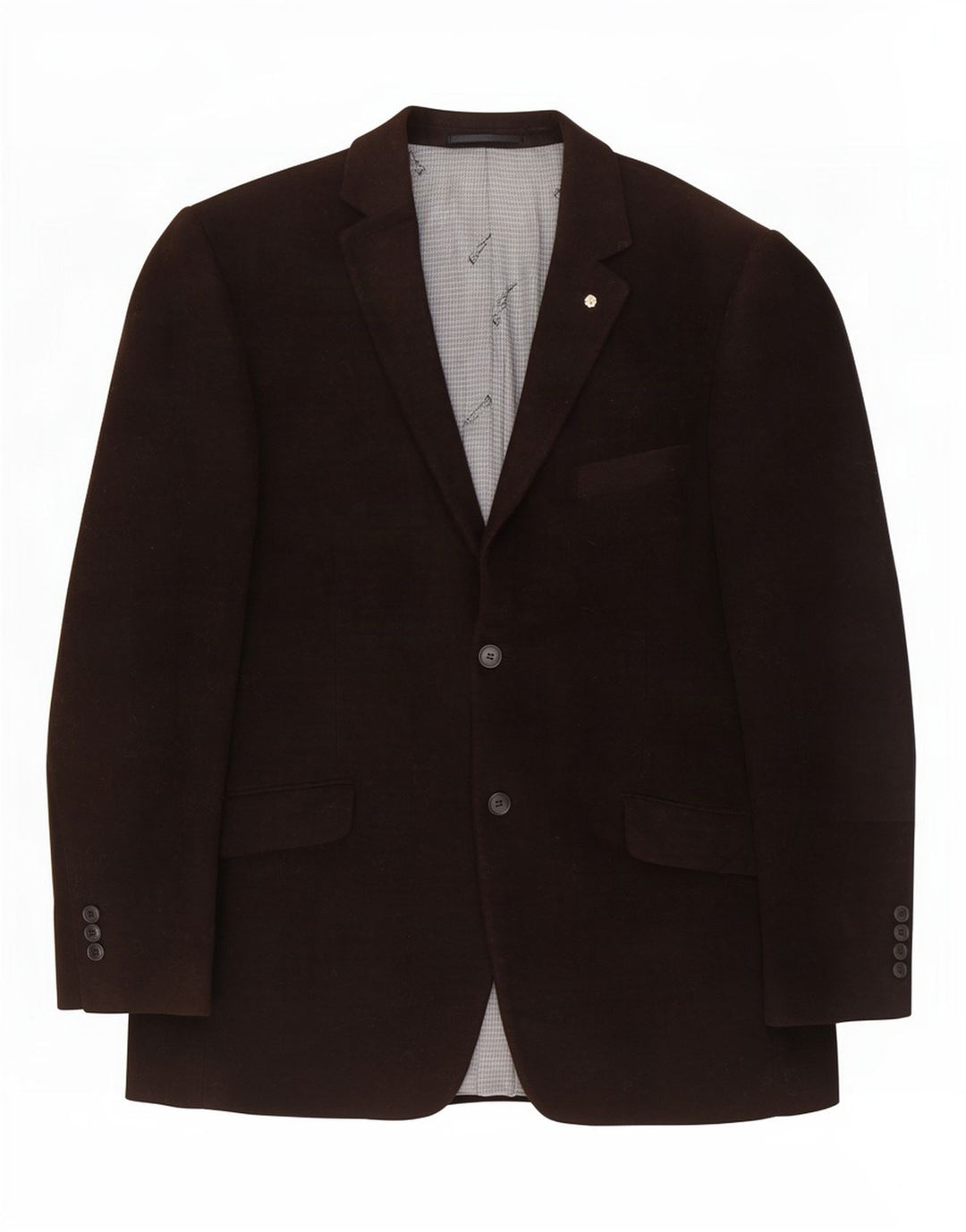 Jaqueta blazer masculina de 2 botões Ben Sherman Reino Unido 42 XL algodão marrom