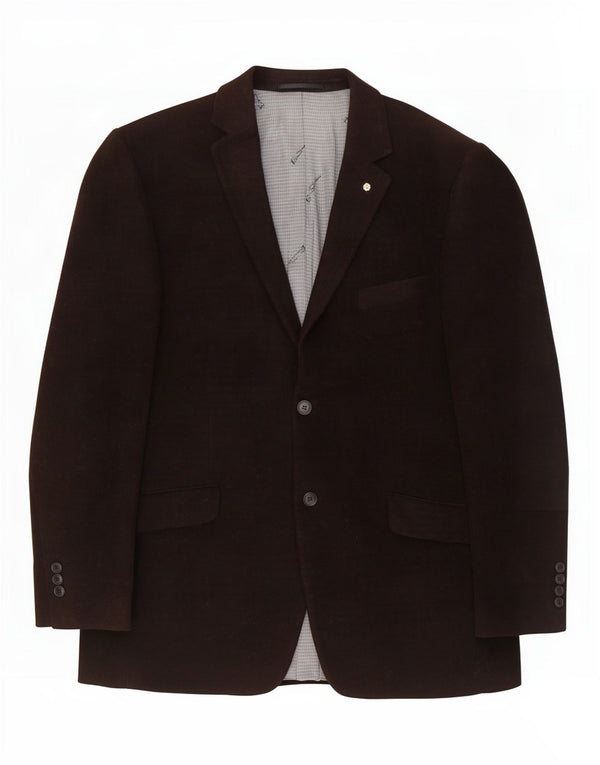Jaqueta blazer masculina de 2 botões Ben Sherman Reino Unido 42 XL algodão marrom