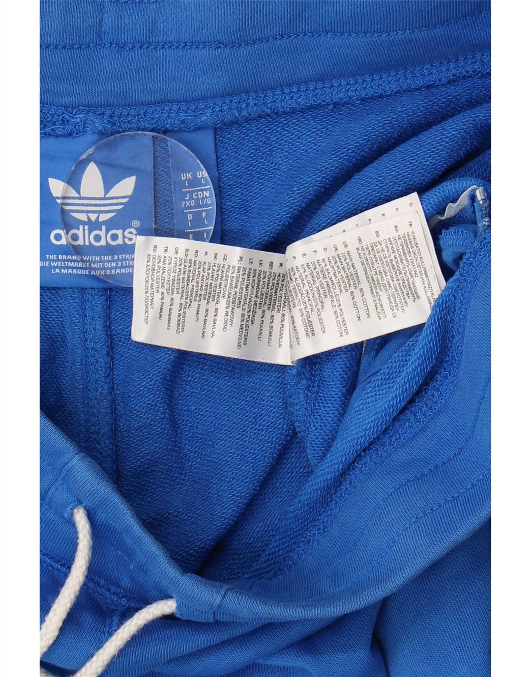 Shorts esportivos masculinos Adidas grande algodão azul