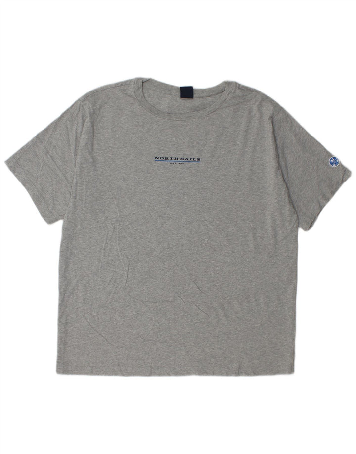 Camiseta masculina North Sails Top XL algodão manchado cinza