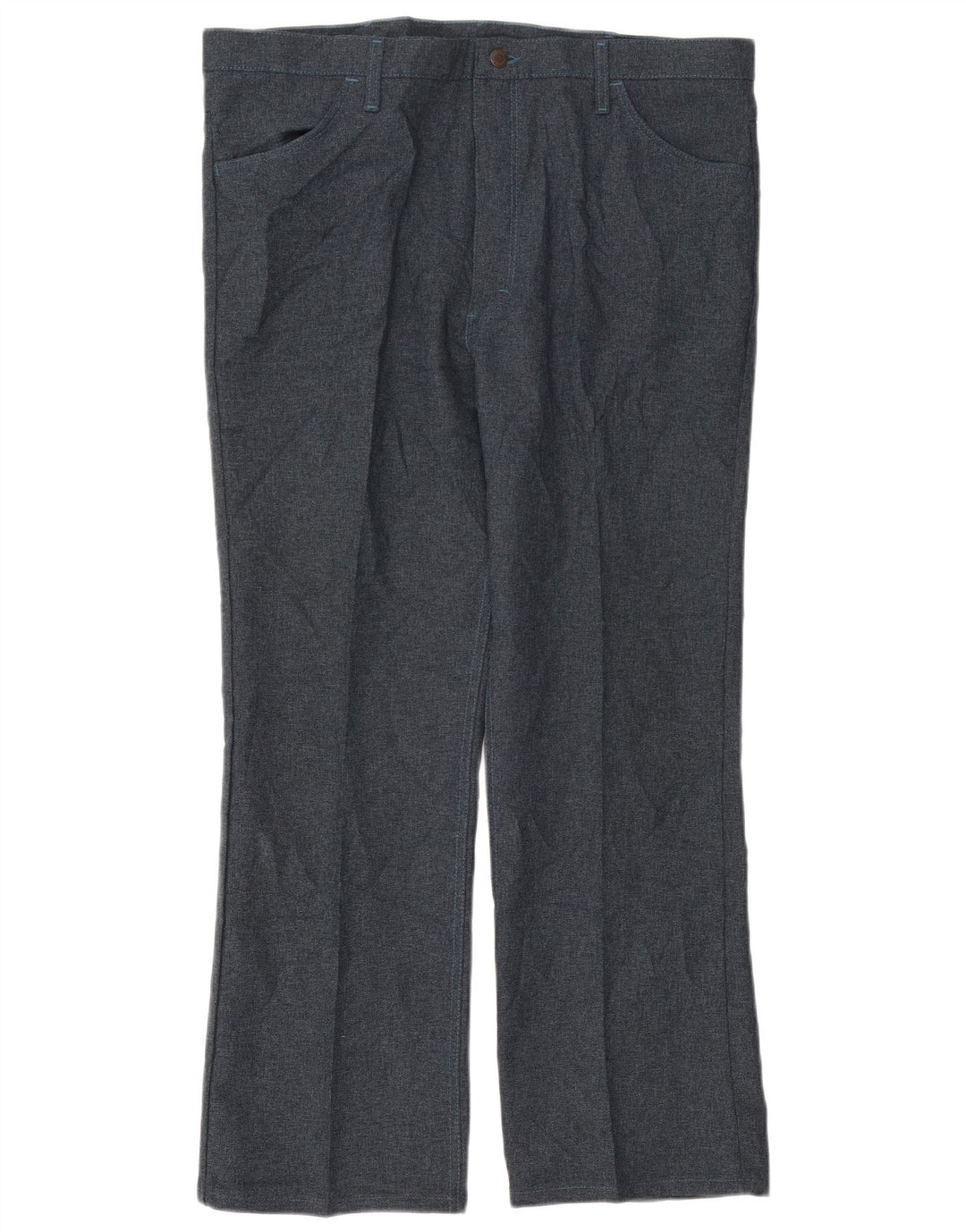Calça masculina Wrangler de terno reto W42 L30 poliéster azul marinho