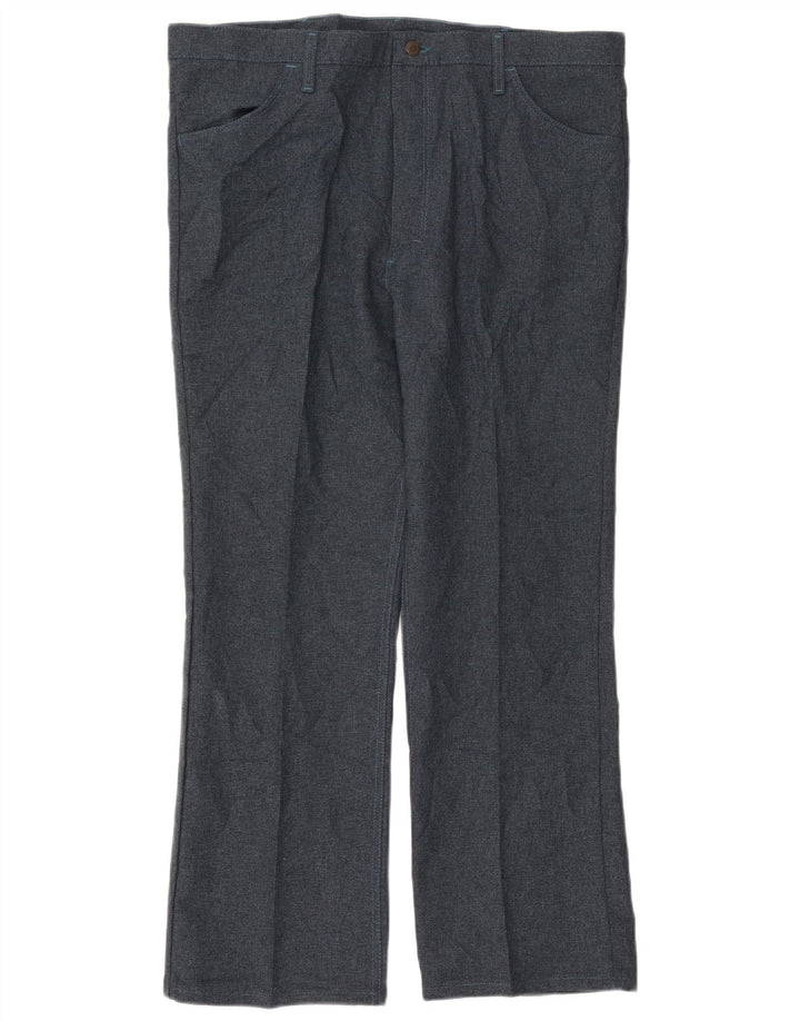 Calça masculina Wrangler de terno reto W42 L30 poliéster azul marinho