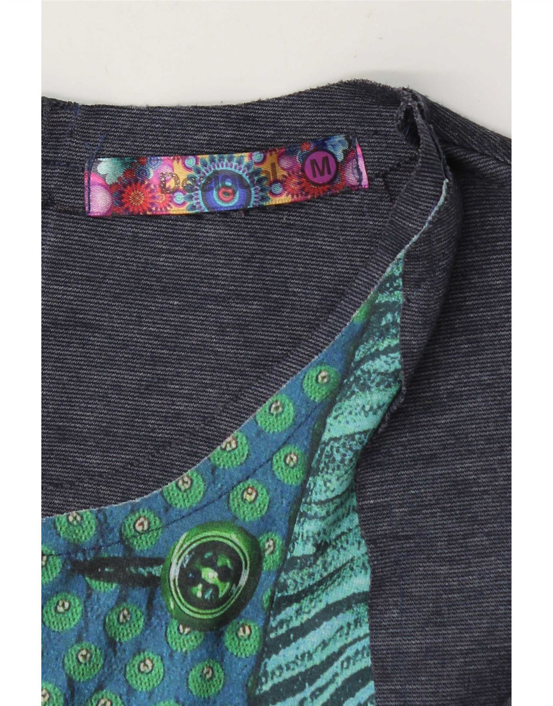 Vestido bainha feminino Desigual Reino Unido 14 azul médio geométrico