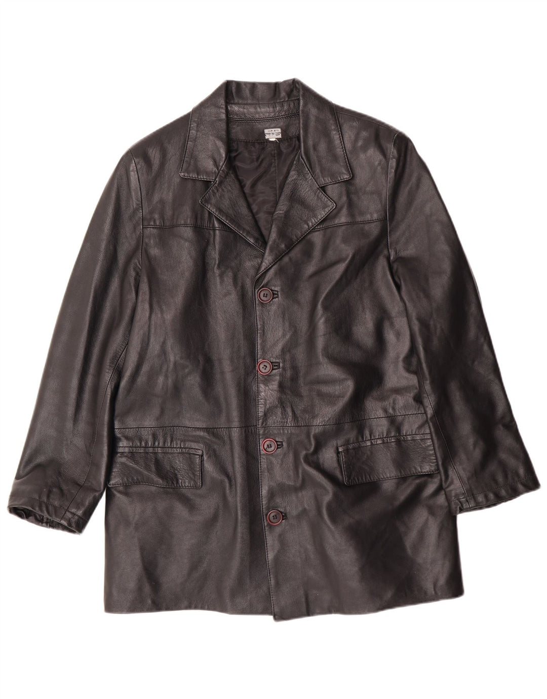 Jaqueta de couro masculina vintage UK 38 Médio couro preto clássico