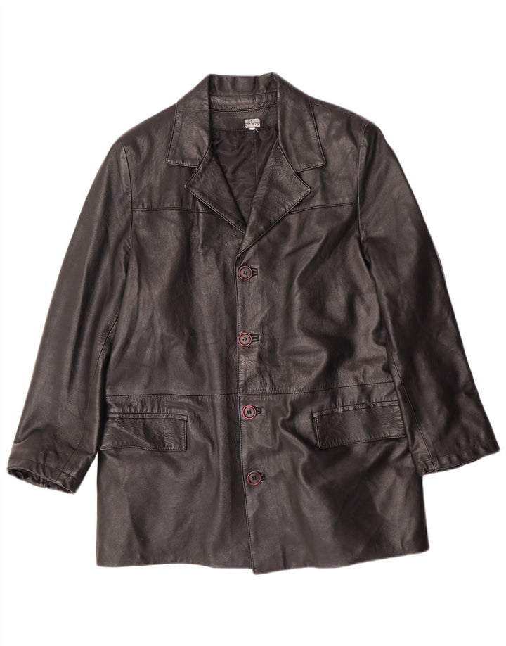 Jaqueta de couro masculina vintage UK 38 Médio couro preto clássico