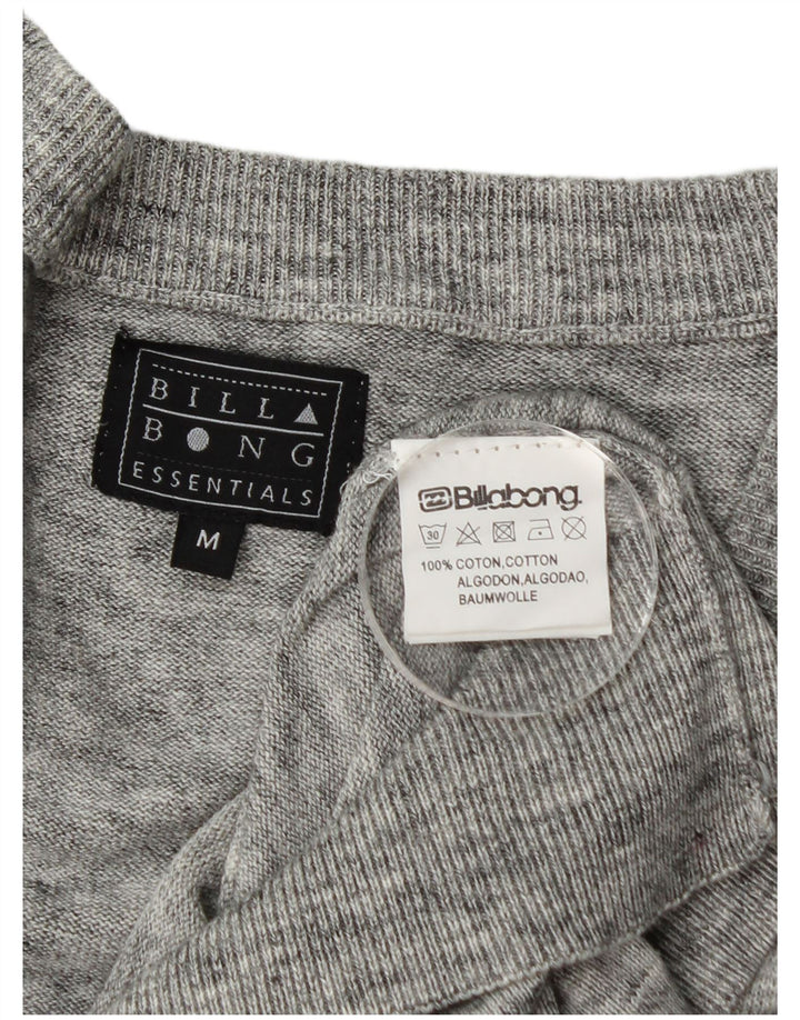 Suéter cardigã masculino Billabong algodão manchado cinza médio