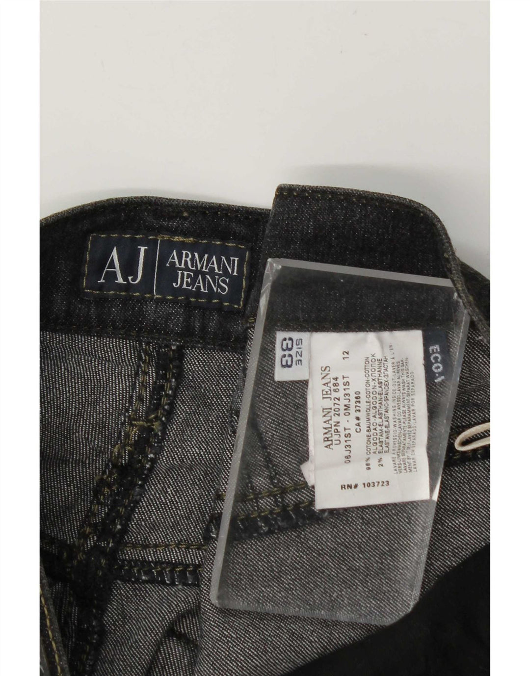 Armani Masculino Zathan Straight Jeans W33 L28 Algodão Cinza