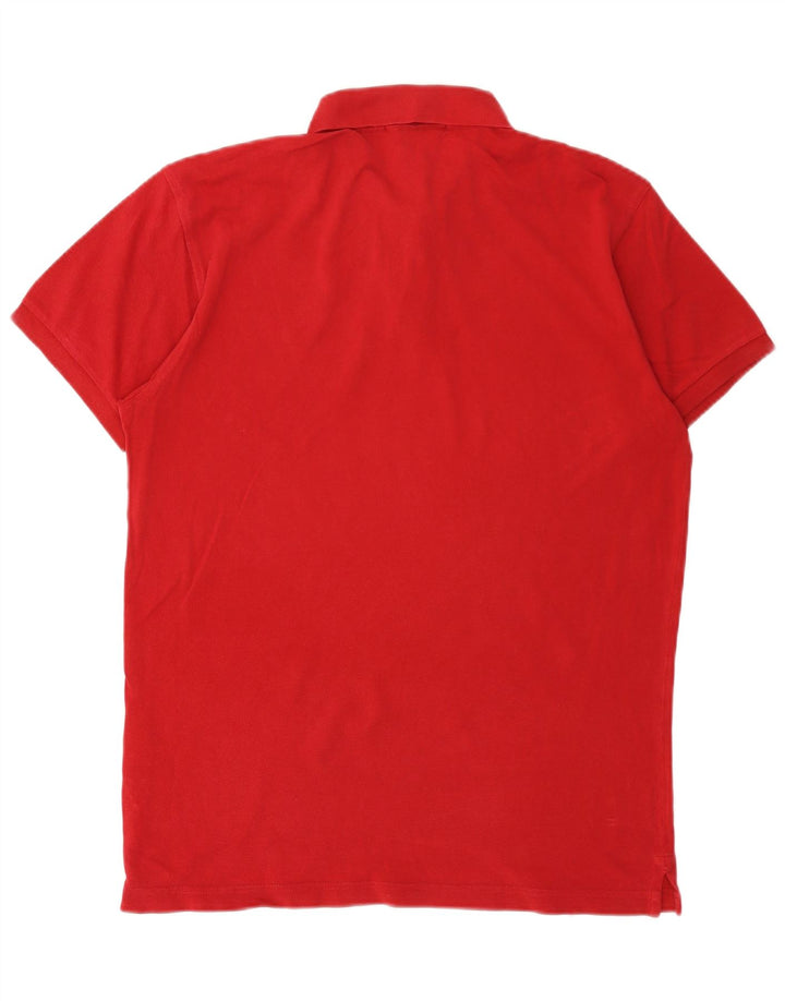 GANT Camisa polo masculina justa grande algodão vermelho