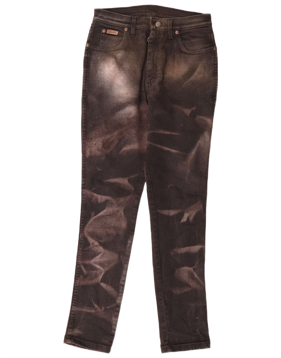 Calça Jeans Wrangler Feminina Slim W34 L32 Marrom Tie Dye