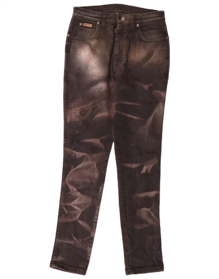 Calça Jeans Wrangler Feminina Slim W34 L32 Marrom Tie Dye