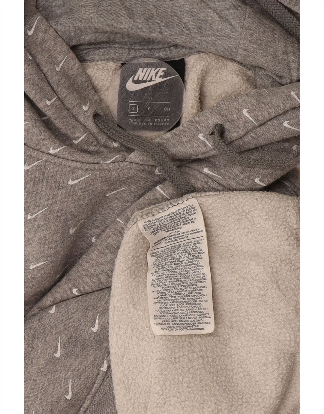 Jumper com capuz gráfico masculino Nike pequeno algodão cinza