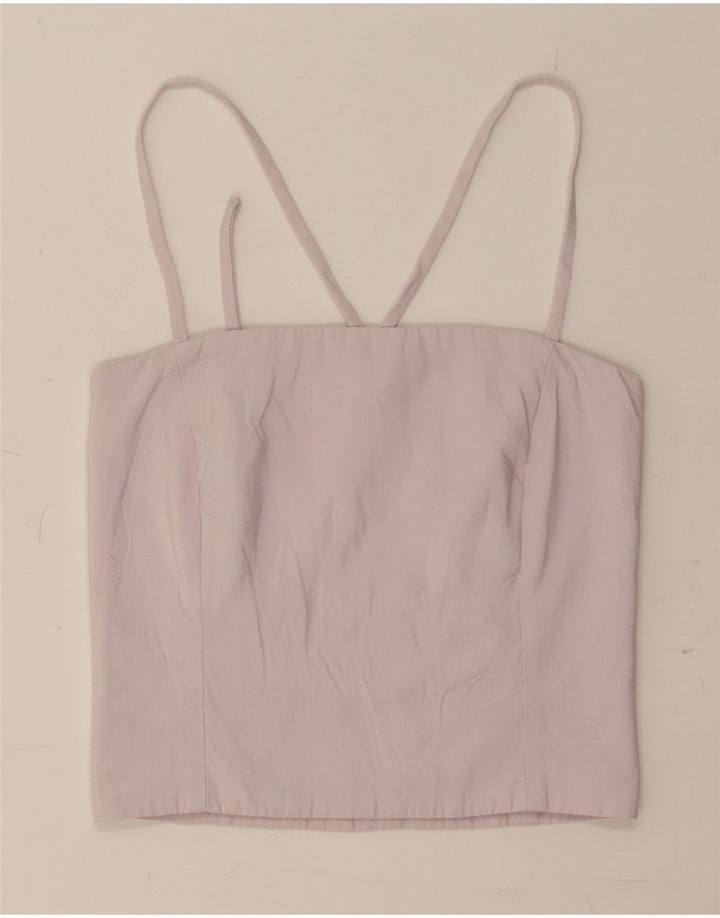 Zara Womens Crop Corset Top UK 8 Pequeno Modal Roxo