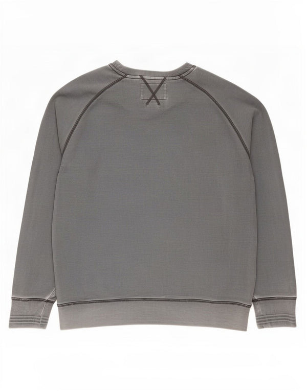 Fat Face Mens Garment tingido moletom jumper grande algodão cinza
