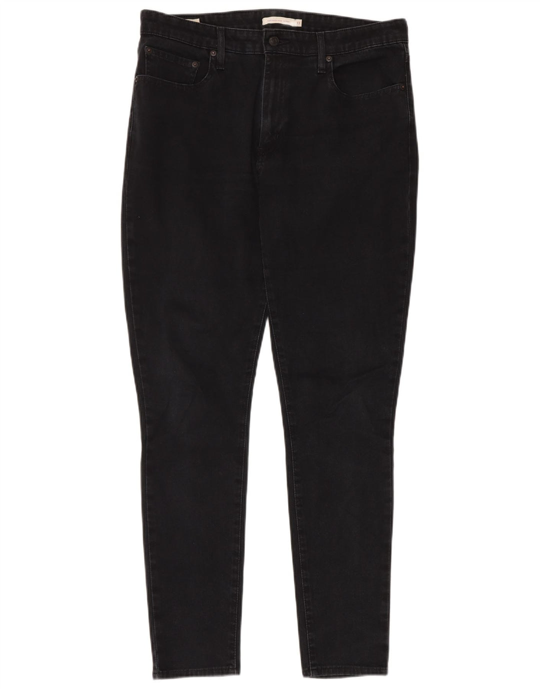 Calça jeans feminina LEVI'S 721 de cintura alta W33 L32 algodão preto