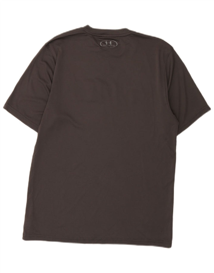 Camiseta masculina Under Armour Heat Gear Graphic Camiseta pequena cinza poliéster