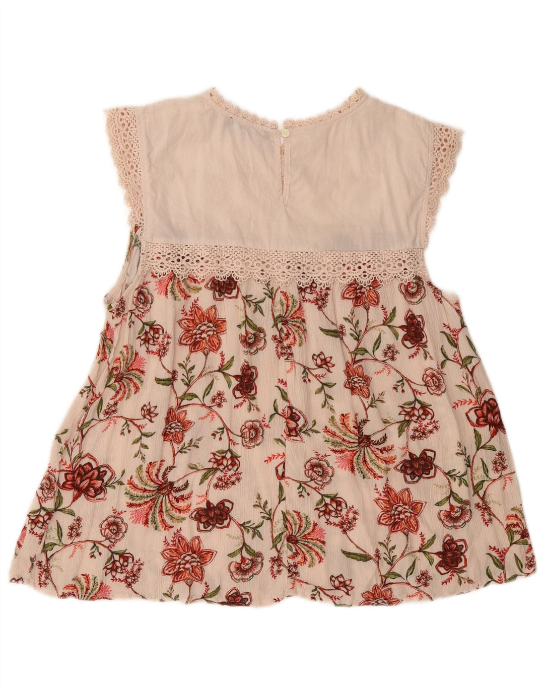 Blusa feminina Marks & Spencer UK 14 viscose floral rosa médio